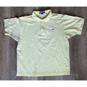 VINEYARD VINES Men's Size Large Yellow Polo Shirt Whale Logo Cotton